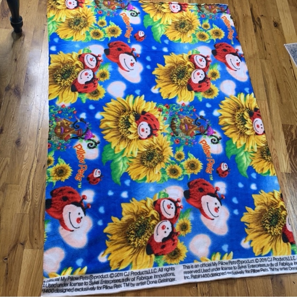 Pillow Pets Ladybug Sunflower Fleece Fabric 2011 Donna Geissler Craft Sewing